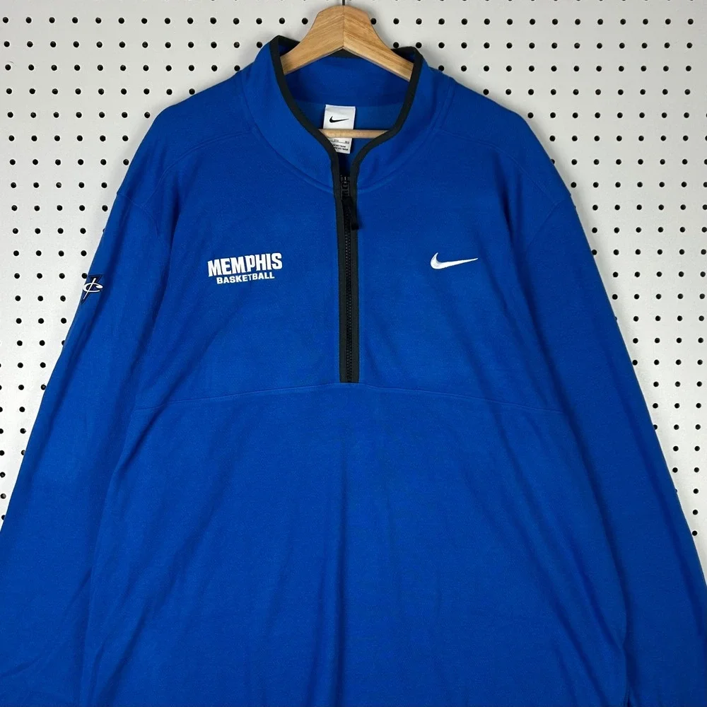Nike Memphis Basketball Dri-Fit 1/4 Zip Pullover Blue 3XL Penny Hardaway 1 Cent